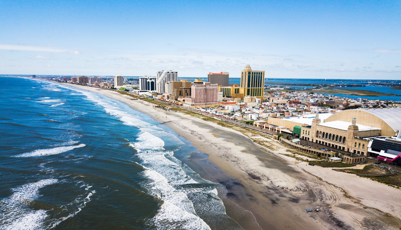 Atlantic city waterline aerial