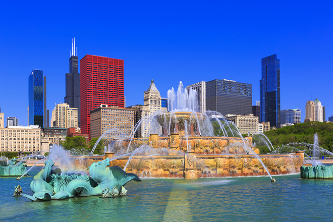 Buckingham fountain in Chicago