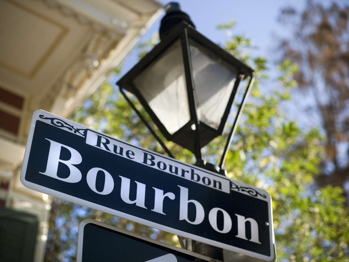 Bourbon Street sign in New Orleans