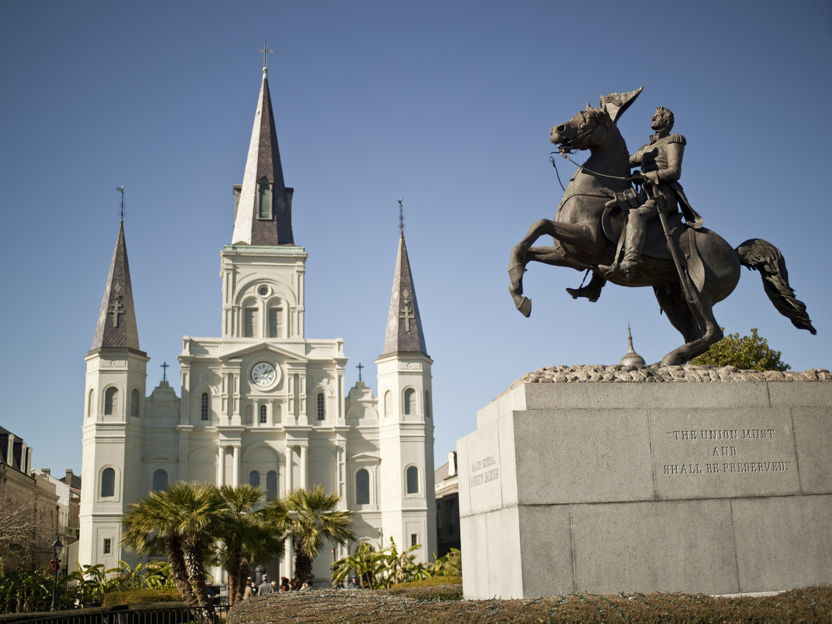 New Orleans, St. Louis Cathedral and General Jackson